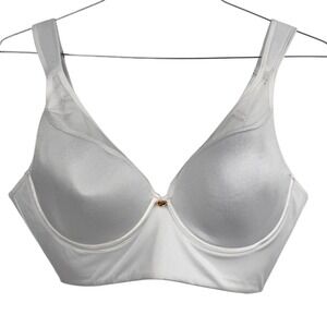 YHAIRA White Full Coverage Support Bra Wireless Comfort Everyday Plus Size 38C‎